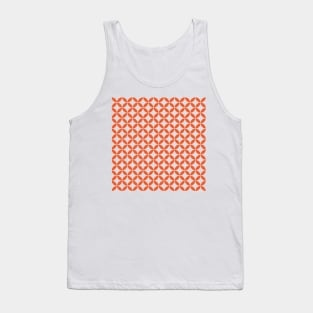 Retro Circles and Diamonds Orange 1 Tank Top